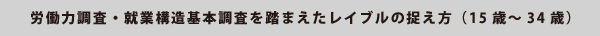 労働力調査・就業構造基本調査を踏まえたレイブルの捉え方（15歳～34歳）